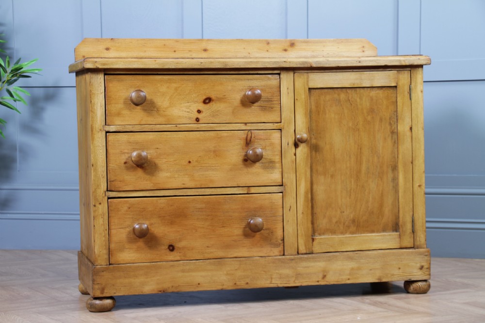 Original Antique Victorian Stripped Pine Kitchen Chest of drawers C1880 View XII
