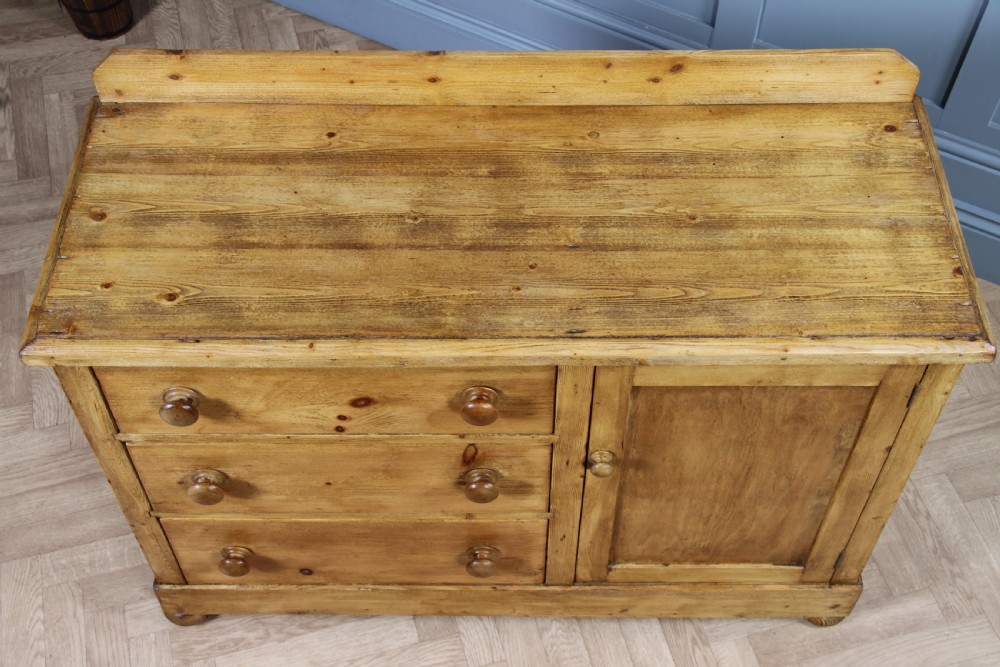 Original Antique Victorian Stripped Pine Kitchen Chest of drawers C1880 View XIII