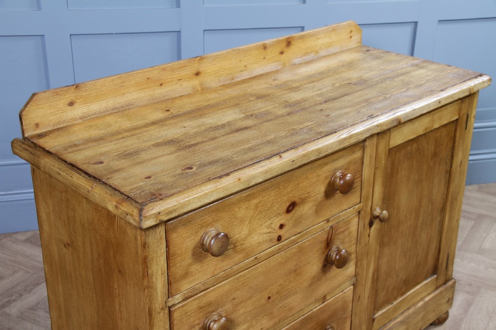Original Antique Victorian Stripped Pine Kitchen Chest of drawers C1880 View XIV