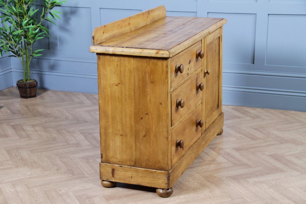 Original Antique Victorian Stripped Pine Kitchen Chest of drawers C1880 View XVII