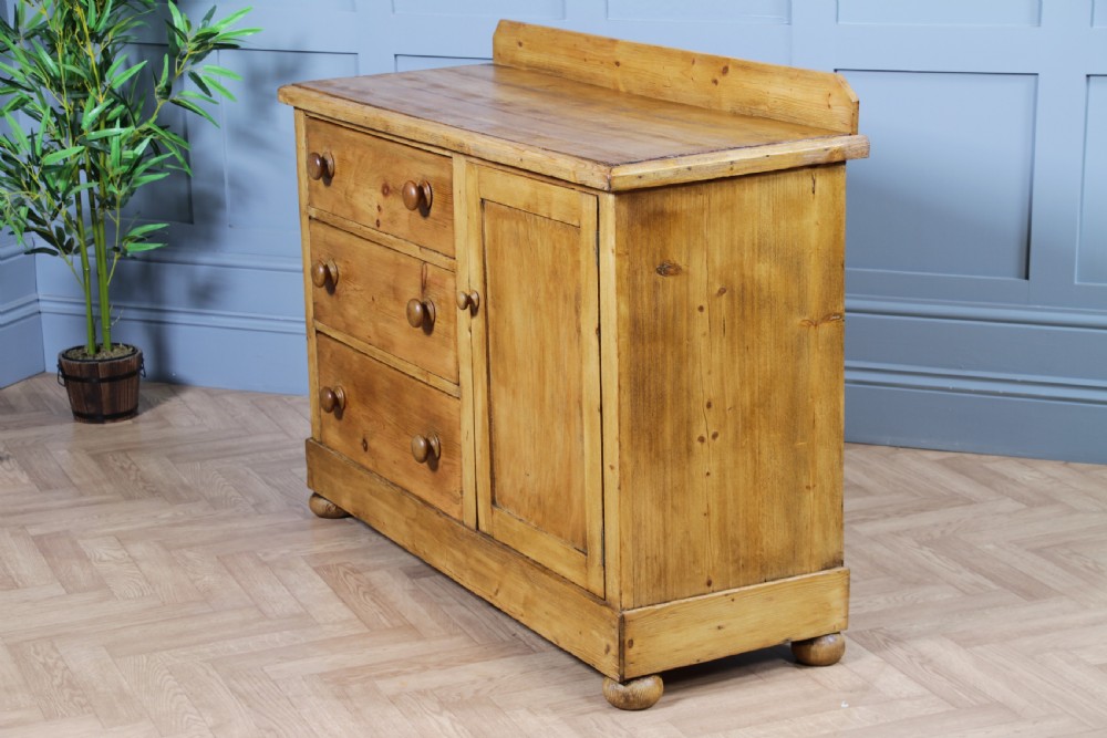 Original Antique Victorian Stripped Pine Kitchen Chest of drawers C1880 View XVIII