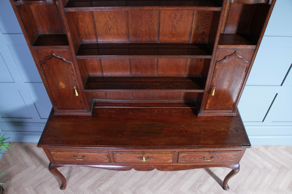 Antique 19th Century Queen Anne Oak Inlaid Country Welsh Dresser View IV