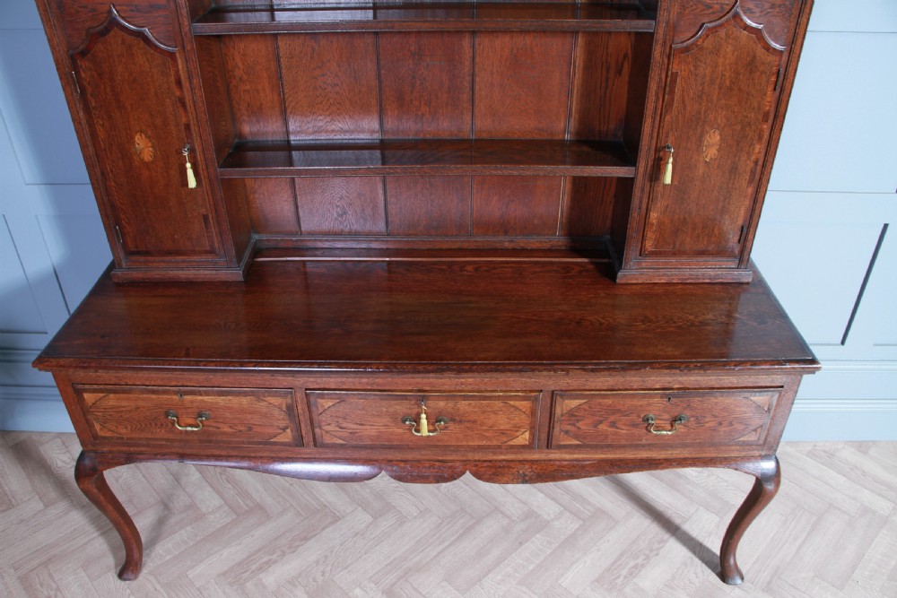 Antique 19th Century Queen Anne Oak Inlaid Country Welsh Dresser View VIII