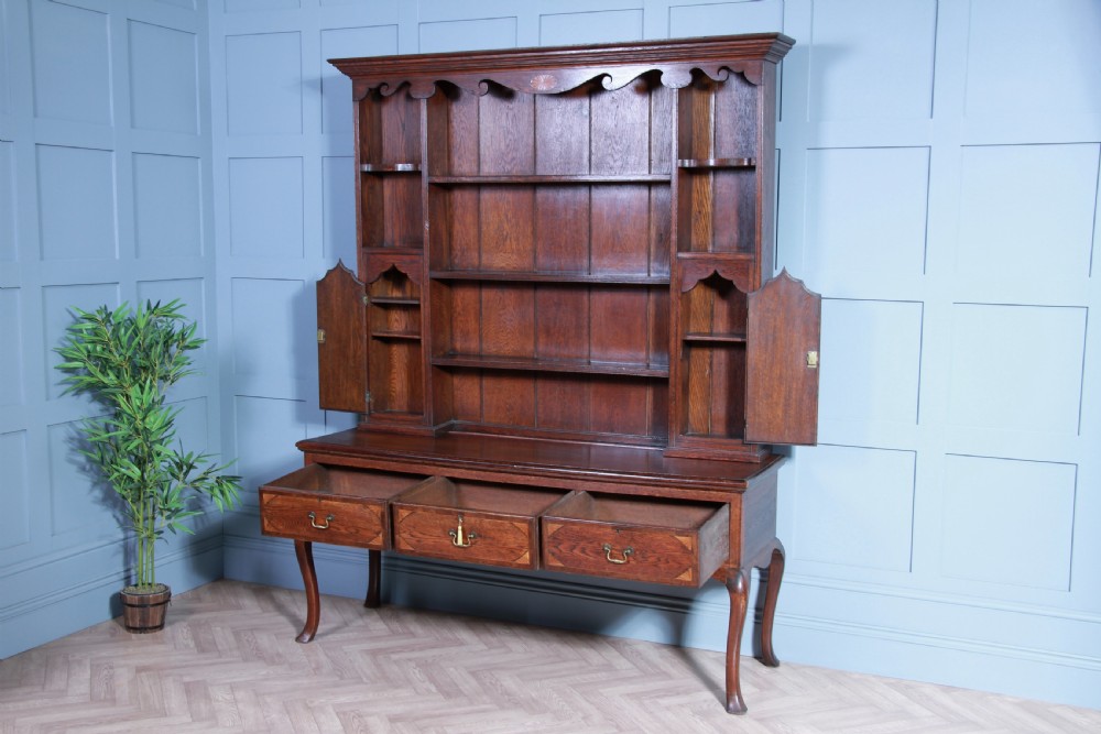 Antique 19th Century Queen Anne Oak Inlaid Country Welsh Dresser View XI