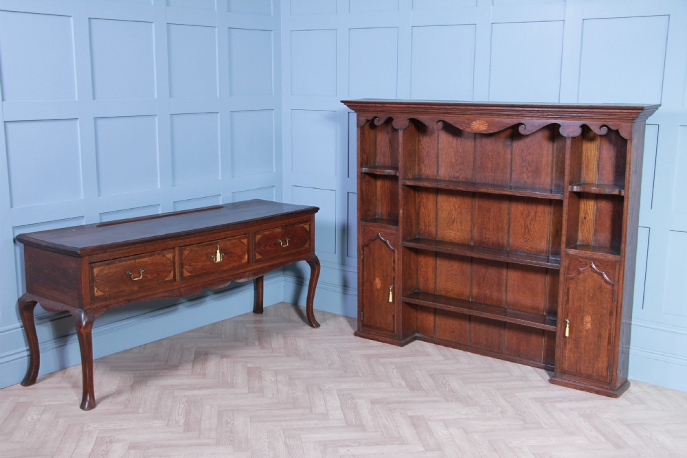 Antique 19th Century Queen Anne Oak Inlaid Country Welsh Dresser View XII
