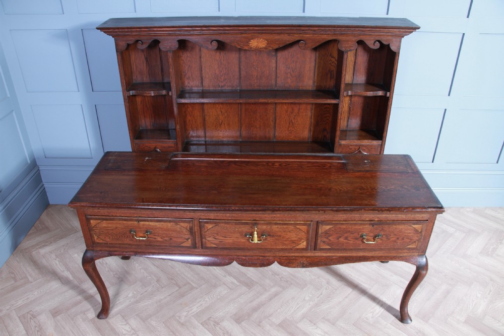 Antique 19th Century Queen Anne Oak Inlaid Country Welsh Dresser View XIII