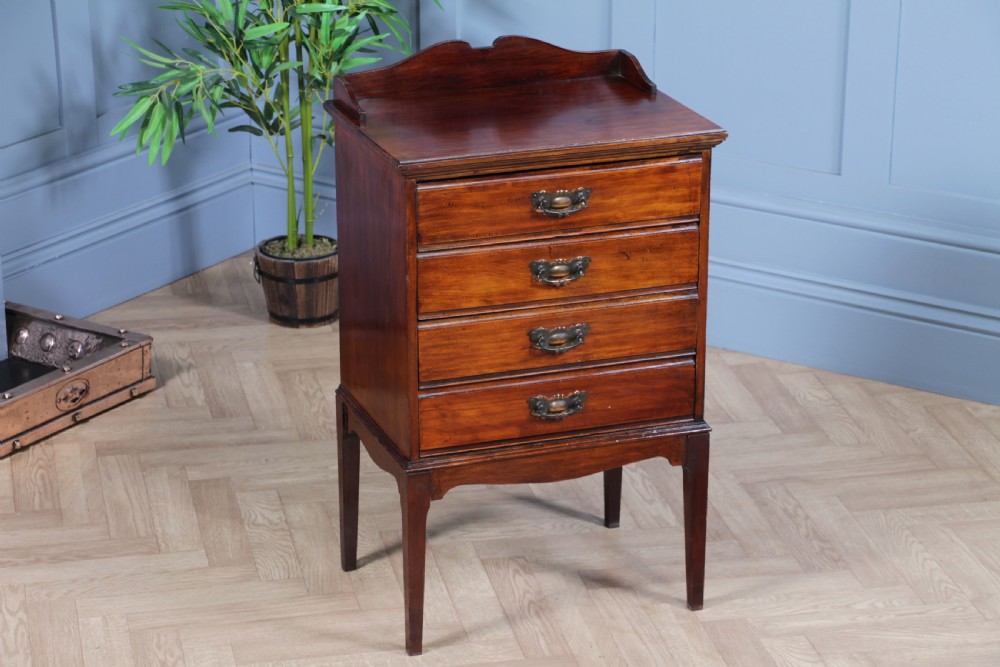 Antique Edwardian Art Nouveau Music Sheet Cabinet of 5 Drop Front Drawers