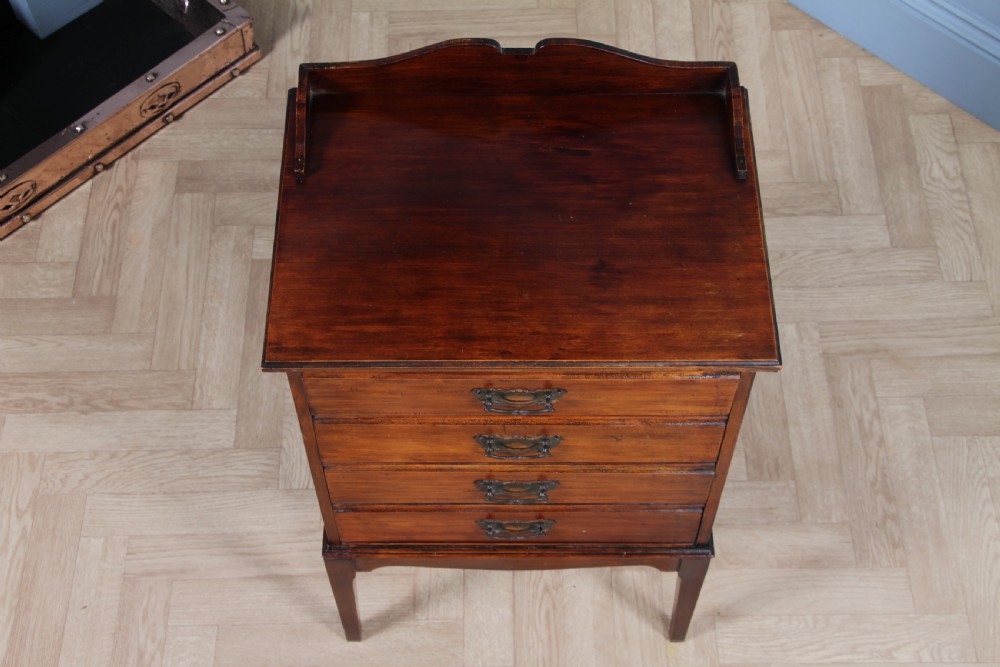 Antique Edwardian Art Nouveau Music Sheet Cabinet of 5 Drop Front Drawers View IV