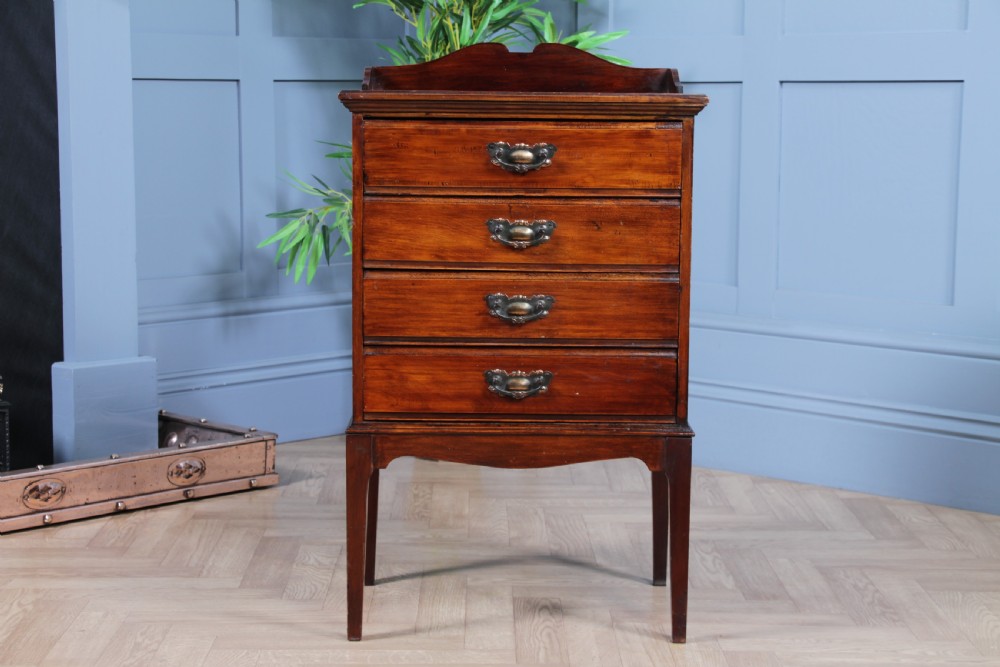 Antique Edwardian Art Nouveau Music Sheet Cabinet of 5 Drop Front Drawers View VII
