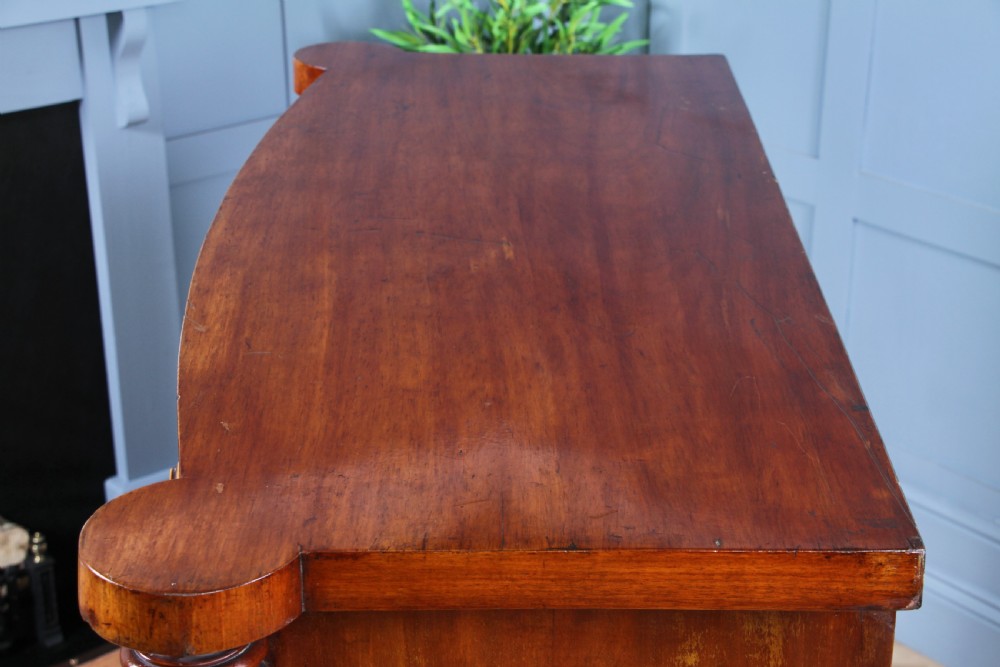 Original Antique Victorian Grand Tall Flame Grain Mahogany Scottish Chest of 5 Drawers C1870 View XI