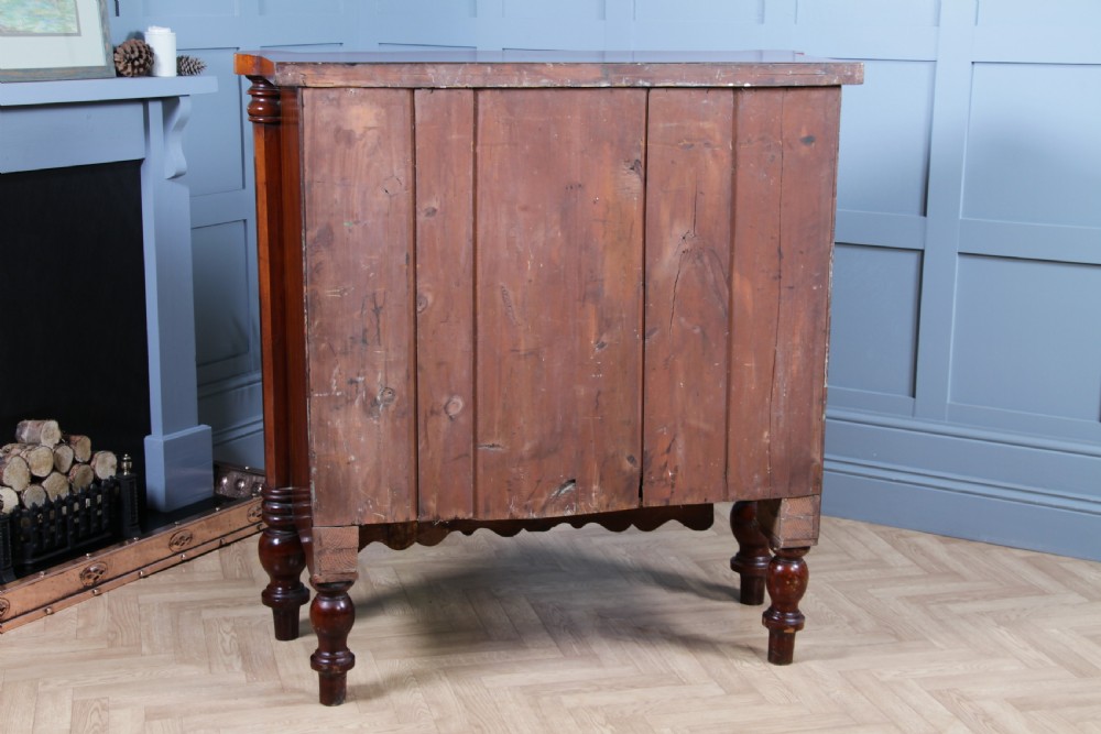 Original Antique Victorian Grand Tall Flame Grain Mahogany Scottish Chest of 5 Drawers C1870 View XVIII