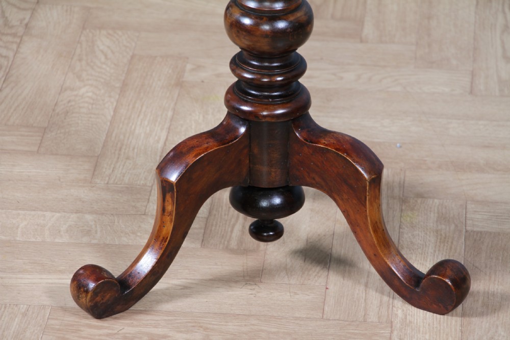 Antique Victorian Birdseye Maple, Rosewood, Mahogany & Ebony Inlaid Chess Games Tripod Table C1880 View IV