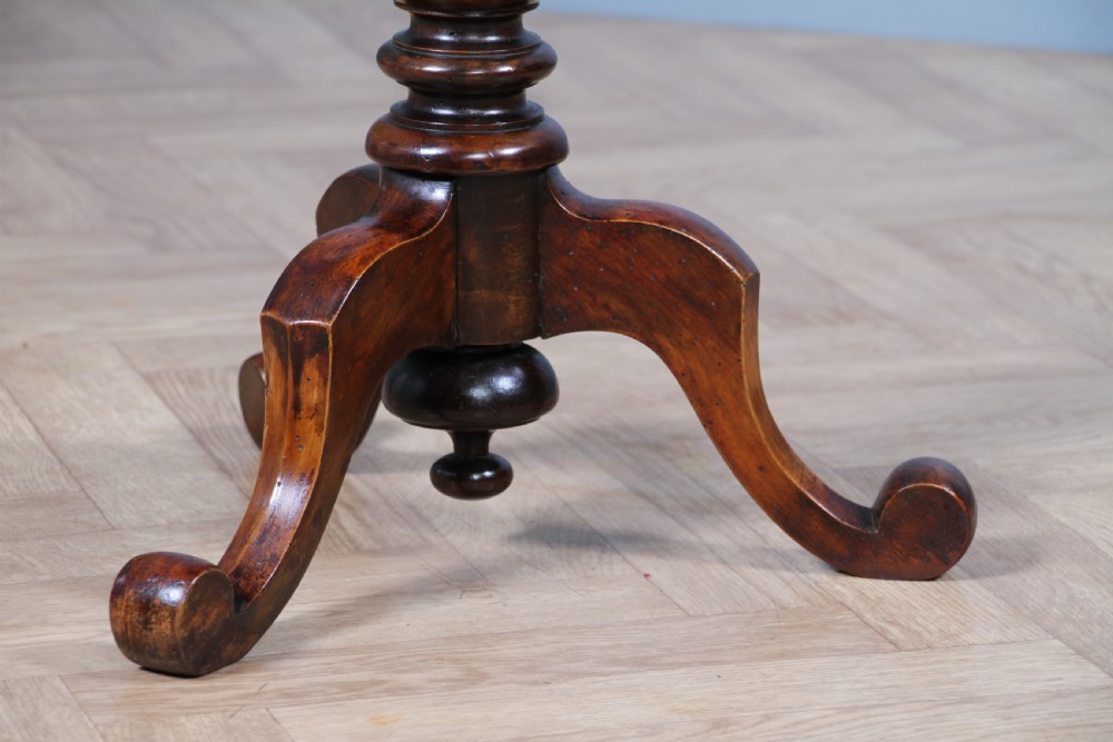 Antique Victorian Birdseye Maple, Rosewood, Mahogany & Ebony Inlaid Chess Games Tripod Table C1880 View IX