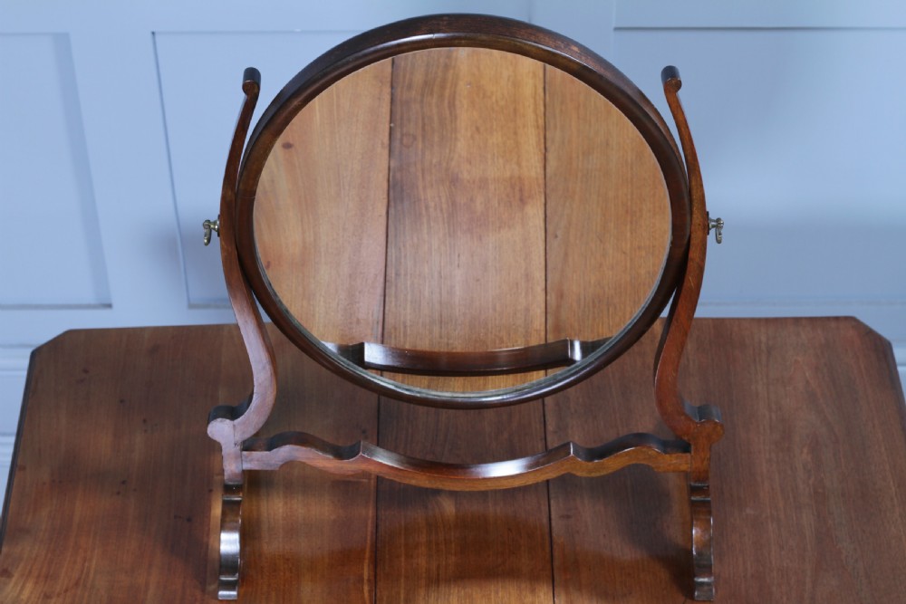 Antique Edwardian Oval Mahogany Dressing Table Toilet Swing Mirror Sheraton Cheval C1900 View II