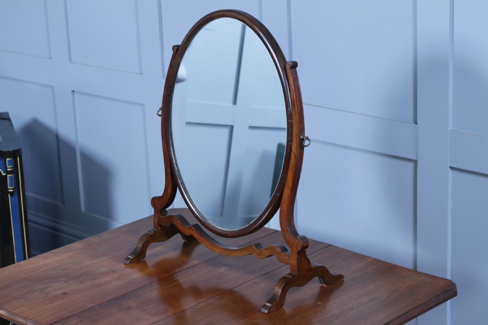 Antique Edwardian Oval Mahogany Dressing Table Toilet Swing Mirror Sheraton Cheval C1900 View VII