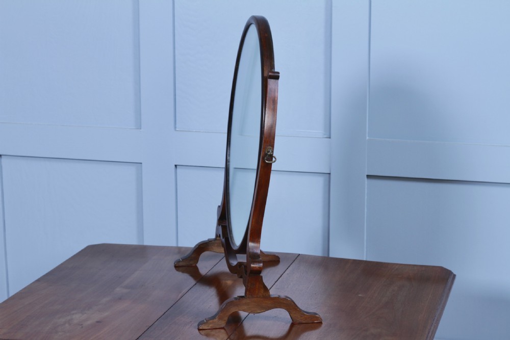 Antique Edwardian Oval Mahogany Dressing Table Toilet Swing Mirror Sheraton Cheval C1900 View VIII