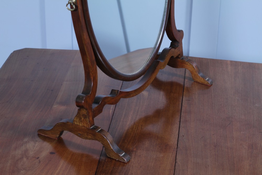 Antique Edwardian Oval Mahogany Dressing Table Toilet Swing Mirror Sheraton Cheval C1900 View IX