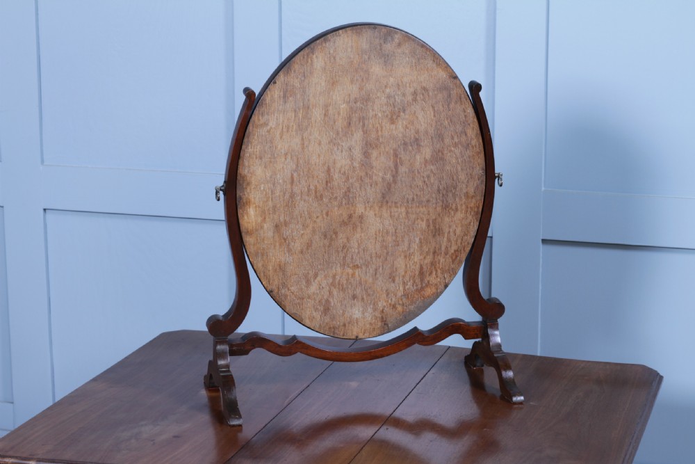 Antique Edwardian Oval Mahogany Dressing Table Toilet Swing Mirror Sheraton Cheval C1900 View XI