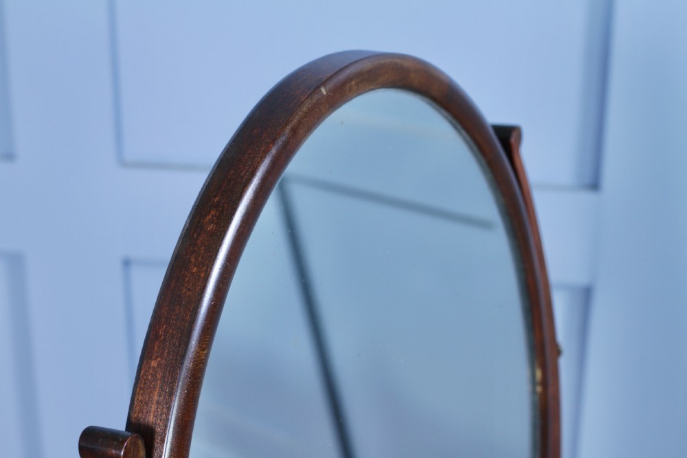 Antique Edwardian Oval Mahogany Dressing Table Toilet Swing Mirror Sheraton Cheval C1900 View XIII