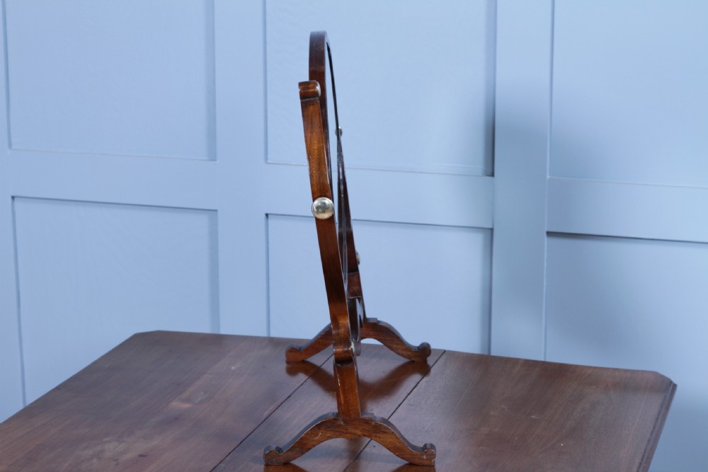 Antique Edwardian Oval Mahogany & Brass Dressing Table Toilet Swing Mirror Cheval C1900
 View VIII