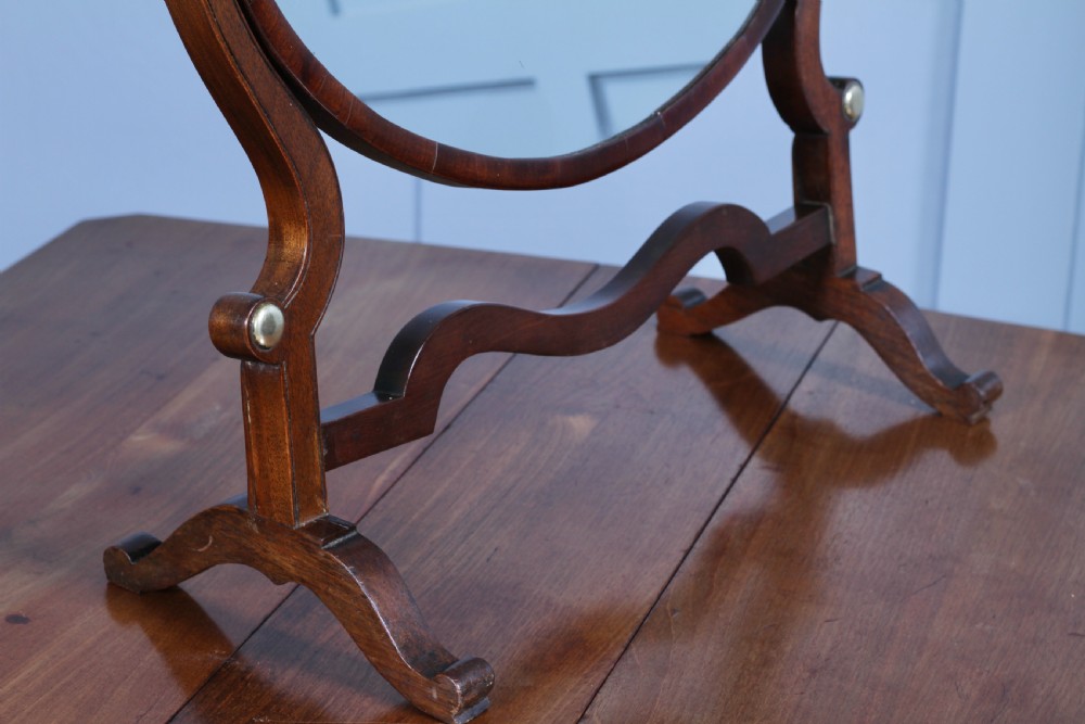 Antique Edwardian Oval Mahogany & Brass Dressing Table Toilet Swing Mirror Cheval C1900
 View XI