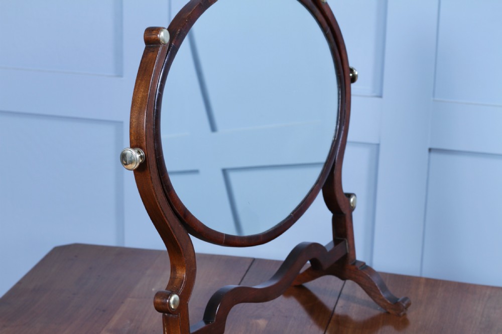 Antique Edwardian Oval Mahogany & Brass Dressing Table Toilet Swing Mirror Cheval C1900
 View XII