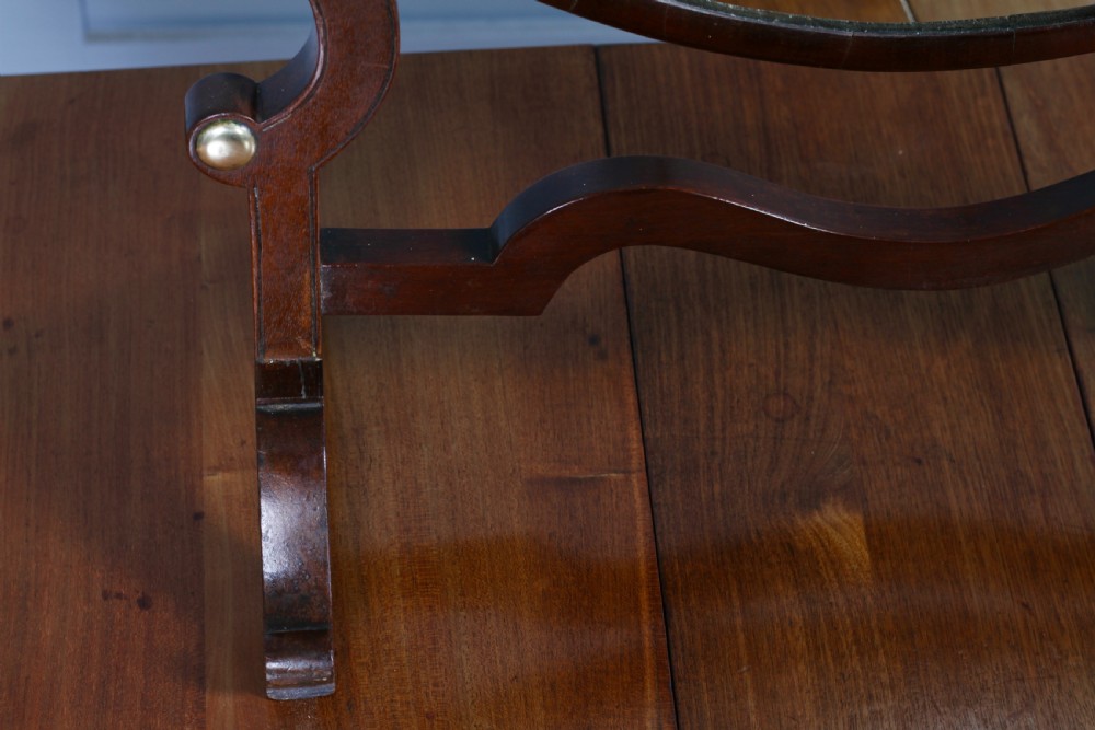 Antique Edwardian Oval Mahogany & Brass Dressing Table Toilet Swing Mirror Cheval C1900
 View XVII