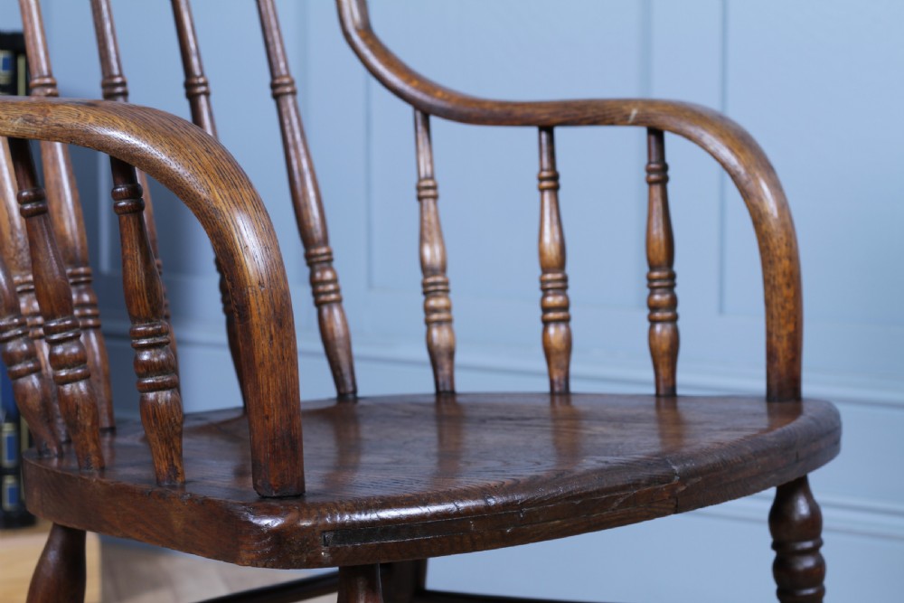 Antique American Oak Bentwood Spindle Back Office Desk Armchair Elbow Chair 1890 View VII