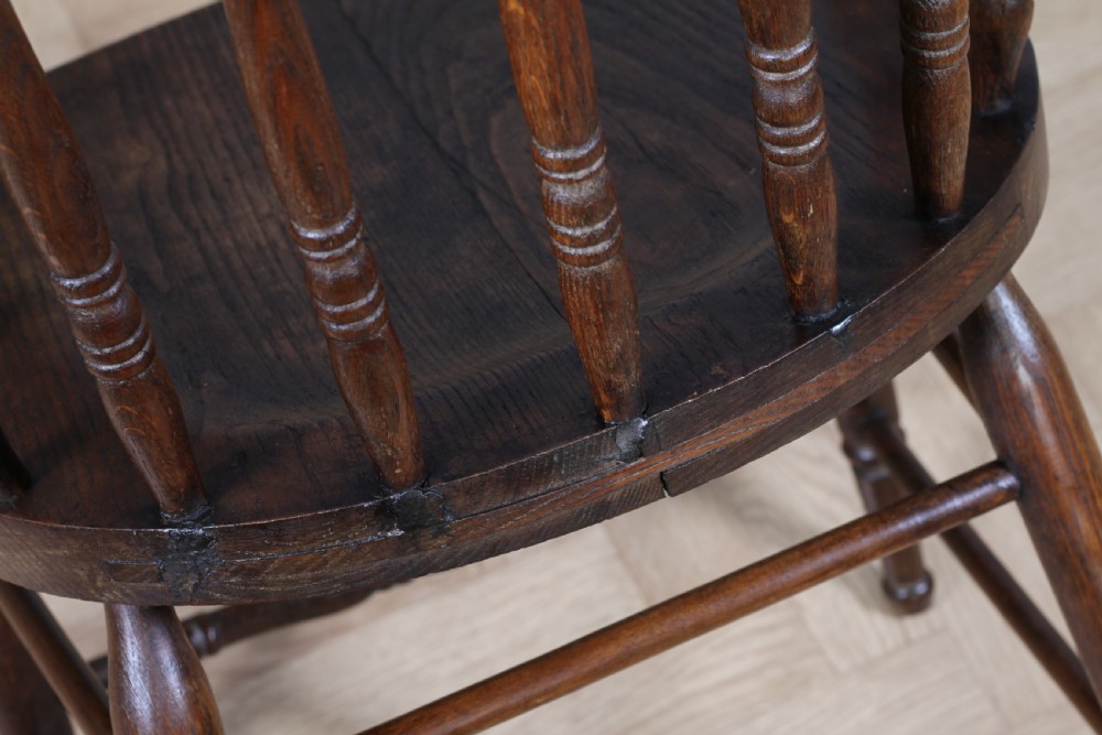Antique American Oak Bentwood Spindle Back Office Desk Armchair Elbow Chair 1890 View IX