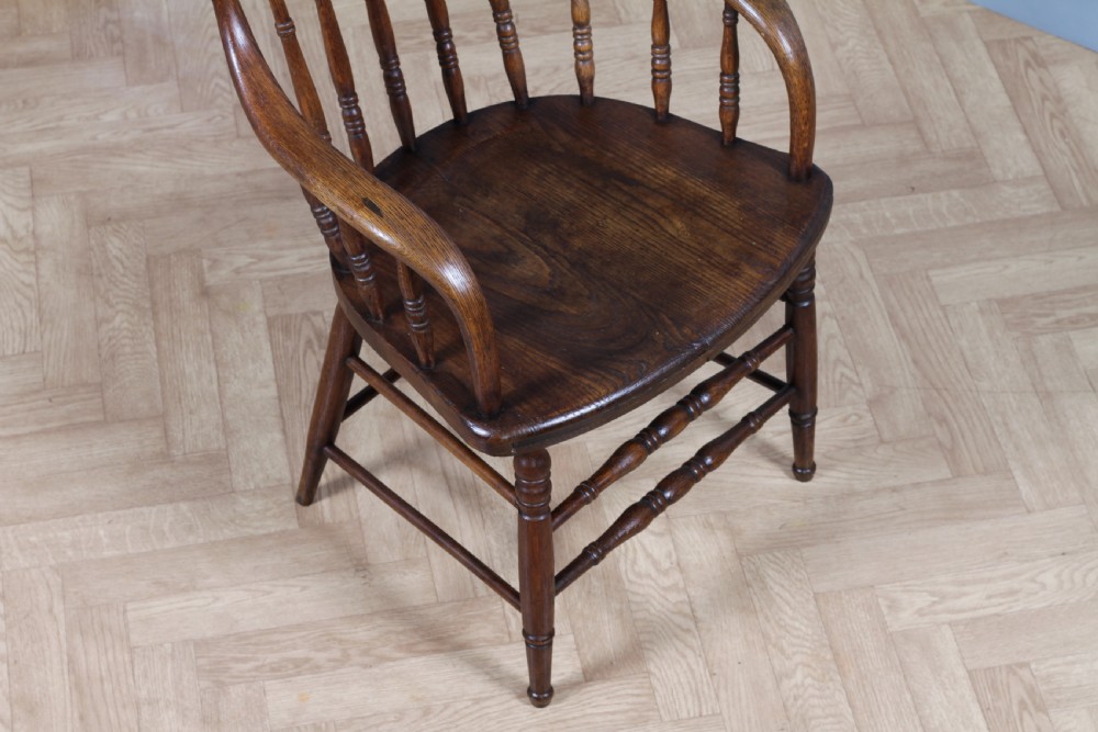 Antique American Oak Bentwood Spindle Back Office Desk Armchair Elbow Chair 1890 View XI
