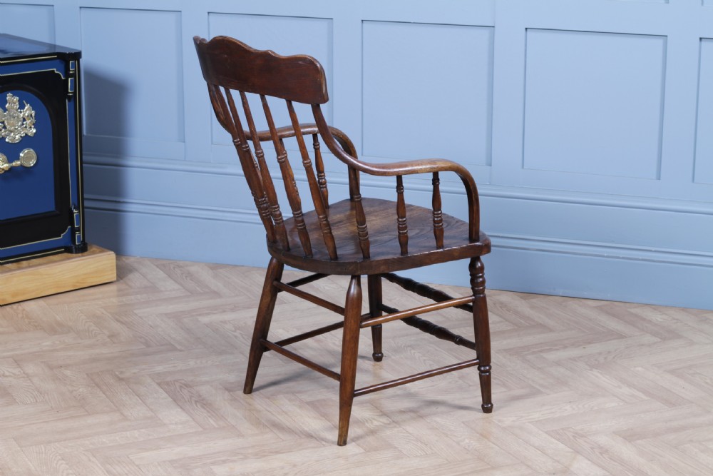 Antique American Oak Bentwood Spindle Back Office Desk Armchair Elbow Chair 1890 View XII