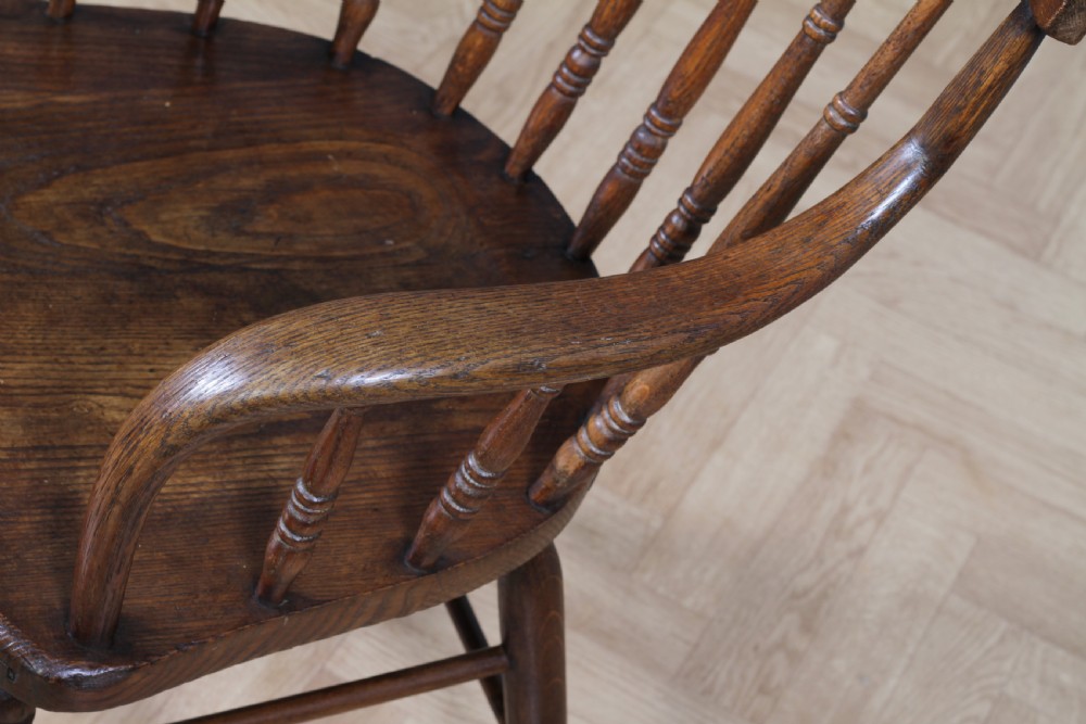 Antique American Oak Bentwood Spindle Back Office Desk Armchair Elbow Chair 1890 View XV