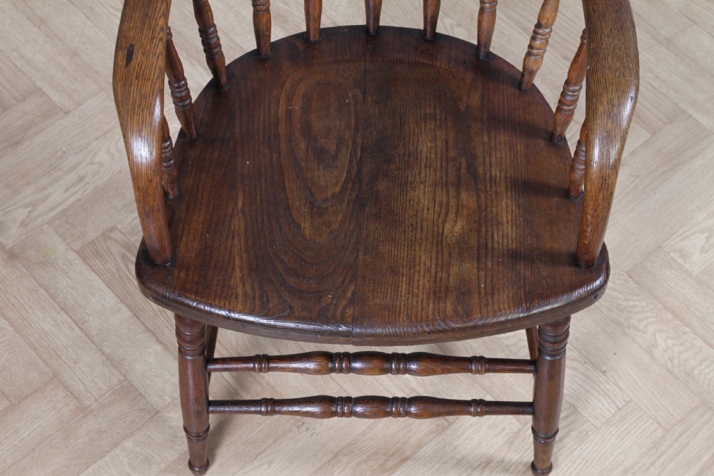 Antique American Oak Bentwood Spindle Back Office Desk Armchair Elbow Chair 1890 View XVII