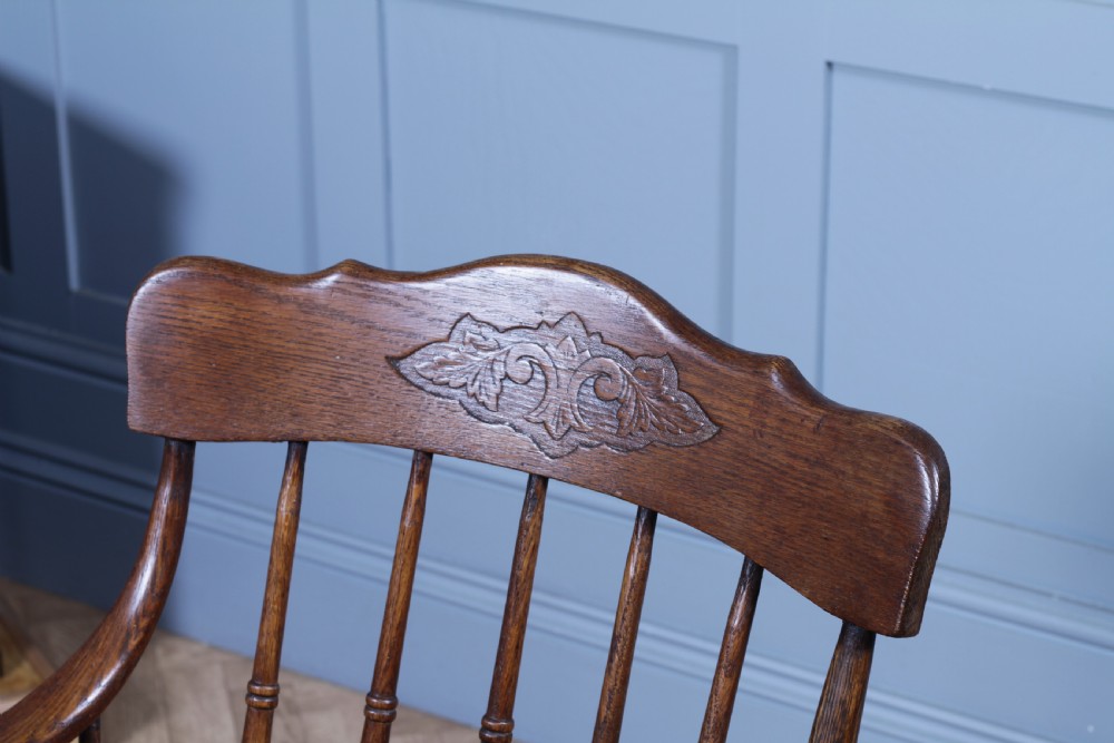 Antique American Oak Bentwood Spindle Back Office Desk Armchair Elbow Chair 1890 View XVIII