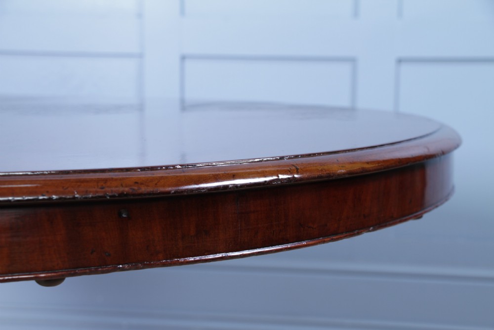 Antique Regency Solid Mahogany Grand Tilt Top Round Dining Table Fully Restored View IX