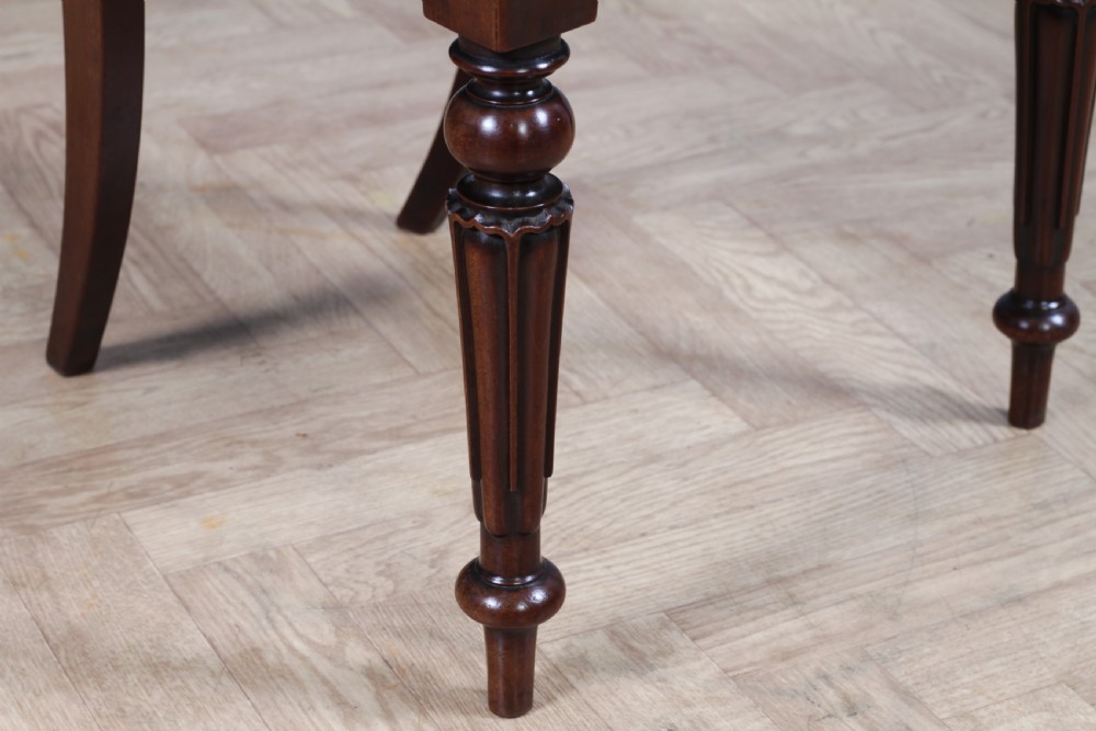 Set of 4 Antique Early Victorian Carved Crown Back Mahogany Dining Chairs C1840 View VII