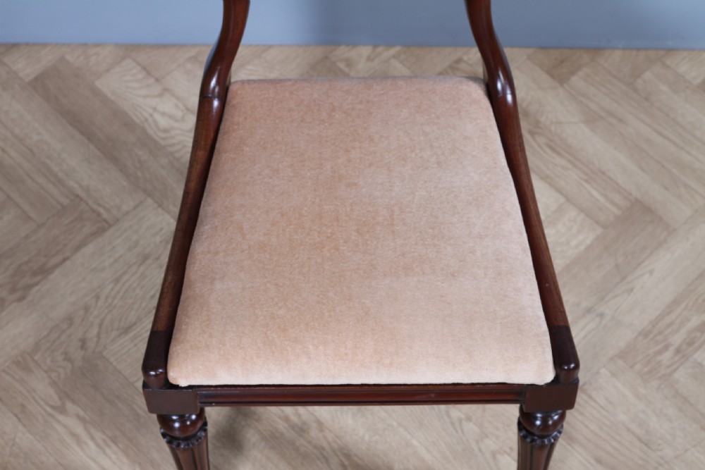 Set of 4 Antique Early Victorian Carved Crown Back Mahogany Dining Chairs C1840 View X