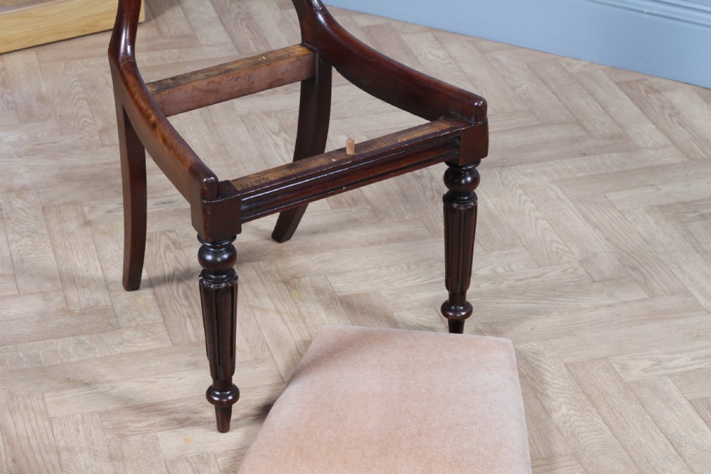 Set of 4 Antique Early Victorian Carved Crown Back Mahogany Dining Chairs C1840 View XXI