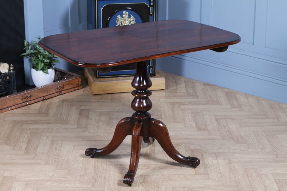 Antique William IV Early Victorian Small Solid Mahogany Tilt Top Breakfast Table 