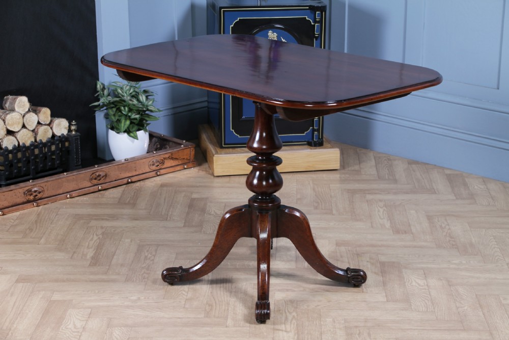 Antique William IV Early Victorian Small Solid Mahogany Tilt Top Breakfast Table  View II
