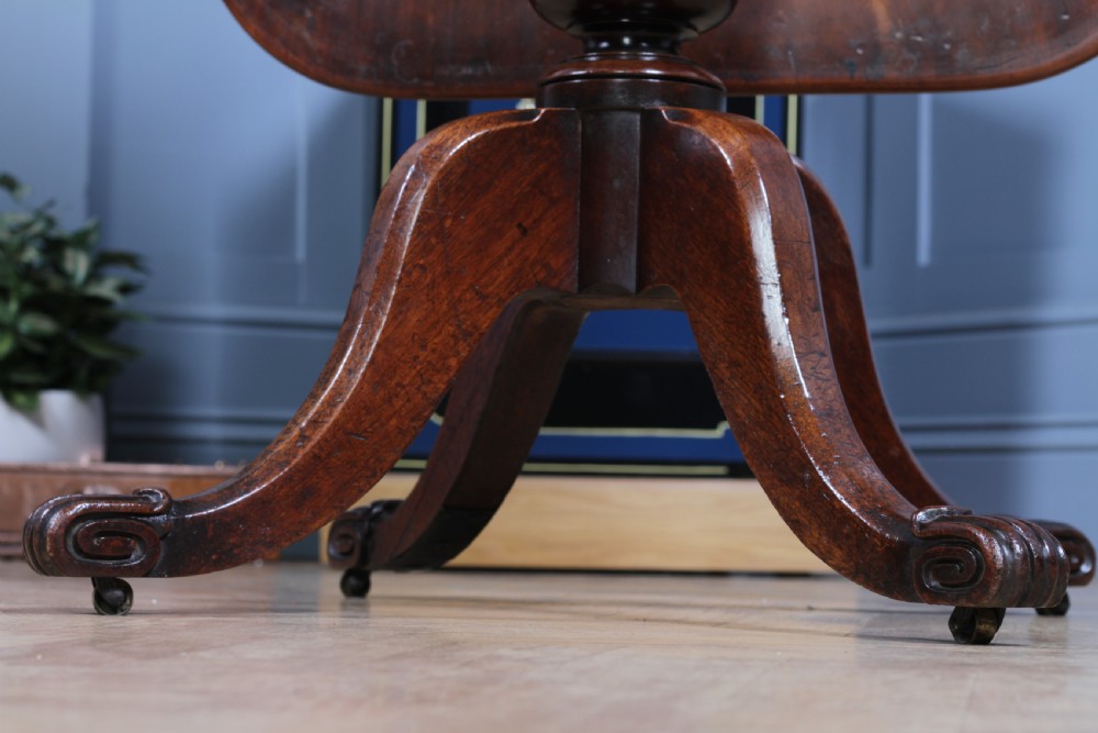 Antique William IV Early Victorian Small Solid Mahogany Tilt Top Breakfast Table  View XVI