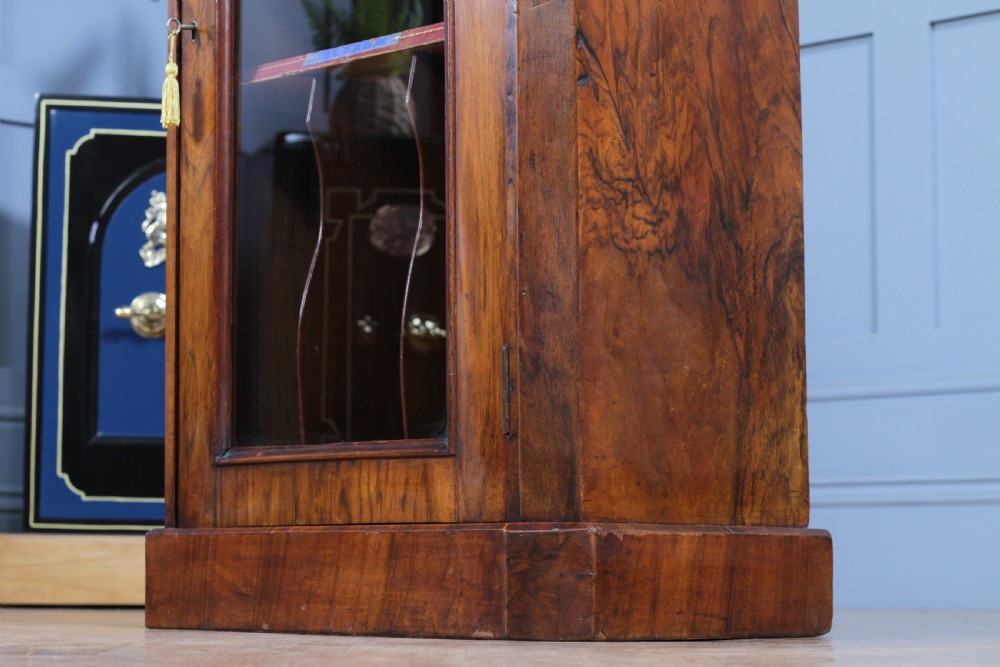 Antique Victorian Figured Walnut Glazed Music Sheet Gramophone 78 Cabinet C1880 View XIX