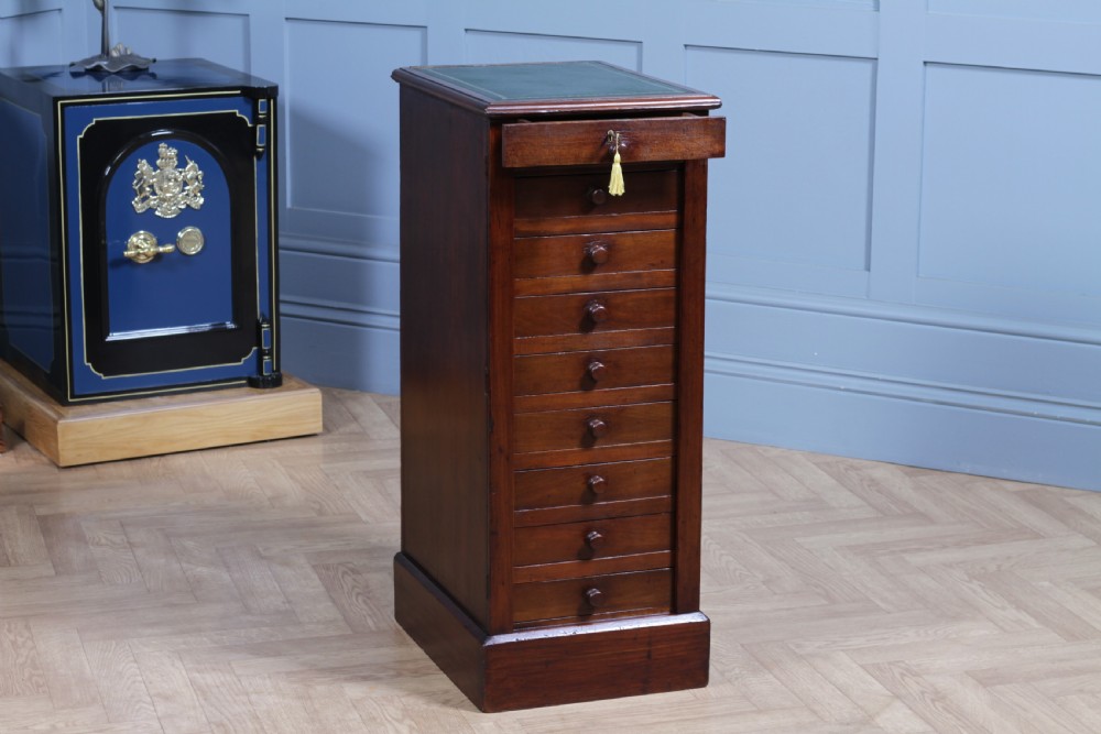 Antique Late Victorian Walnut Wellington Filing Chest of 9 Drawers C1890 View VI