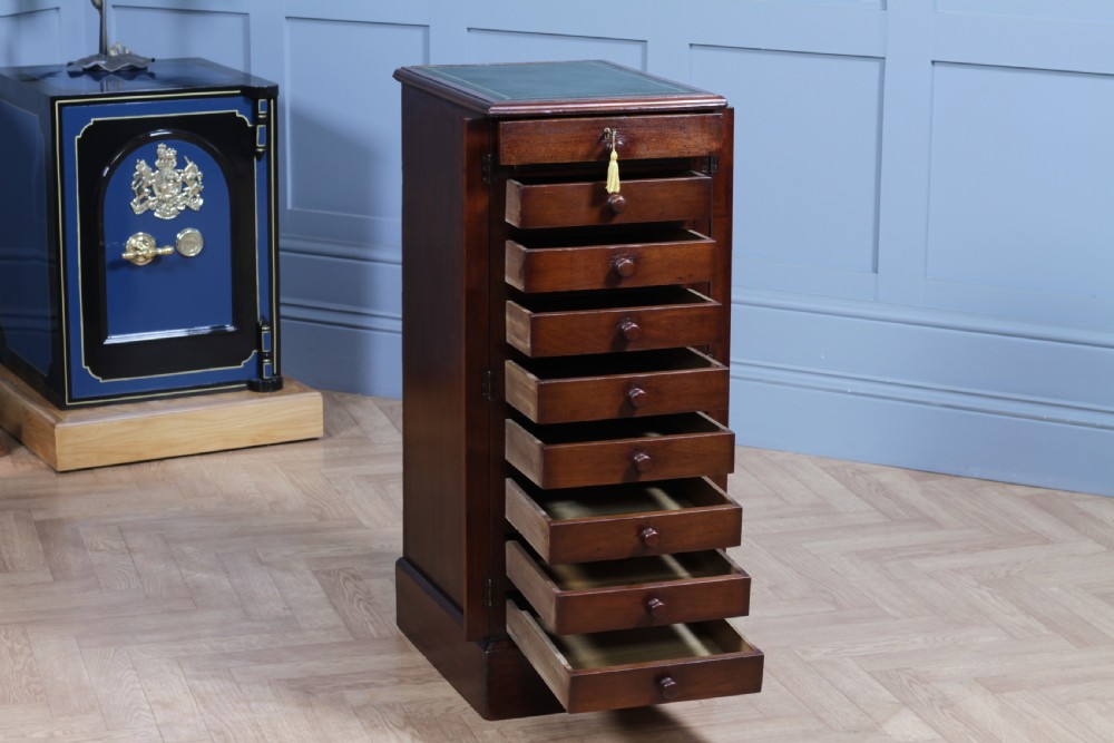 Antique Late Victorian Walnut Wellington Filing Chest of 9 Drawers C1890 View VIII