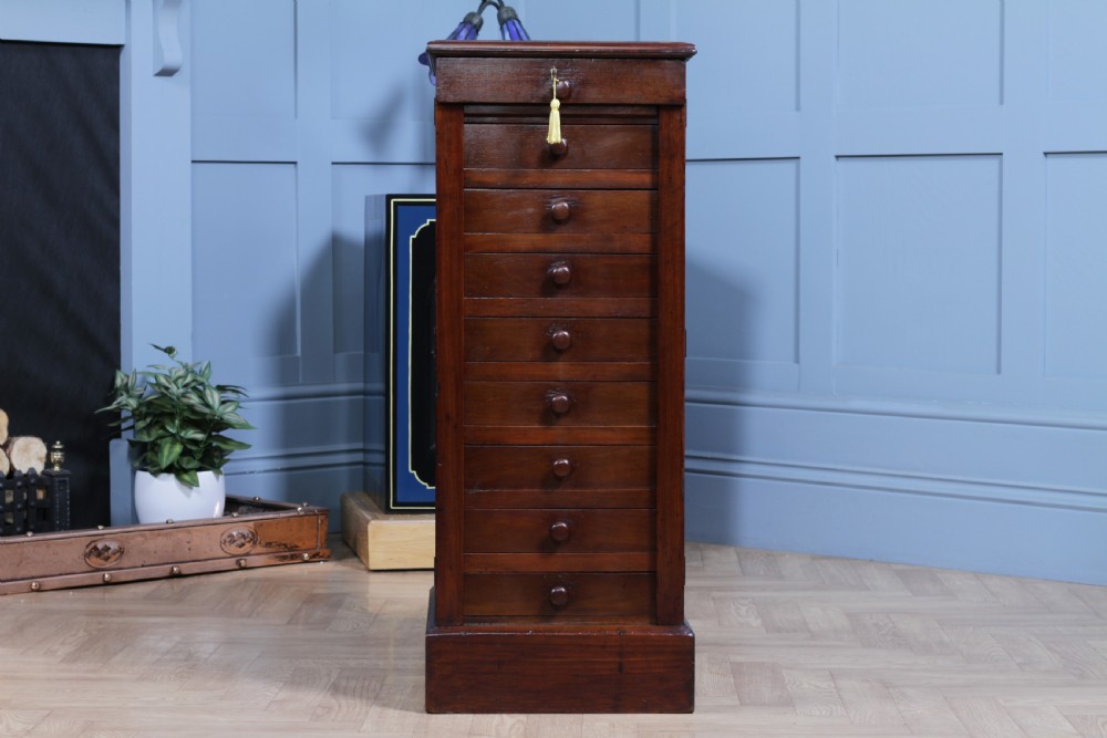 Antique Late Victorian Walnut Wellington Filing Chest of 9 Drawers C1890 View XI