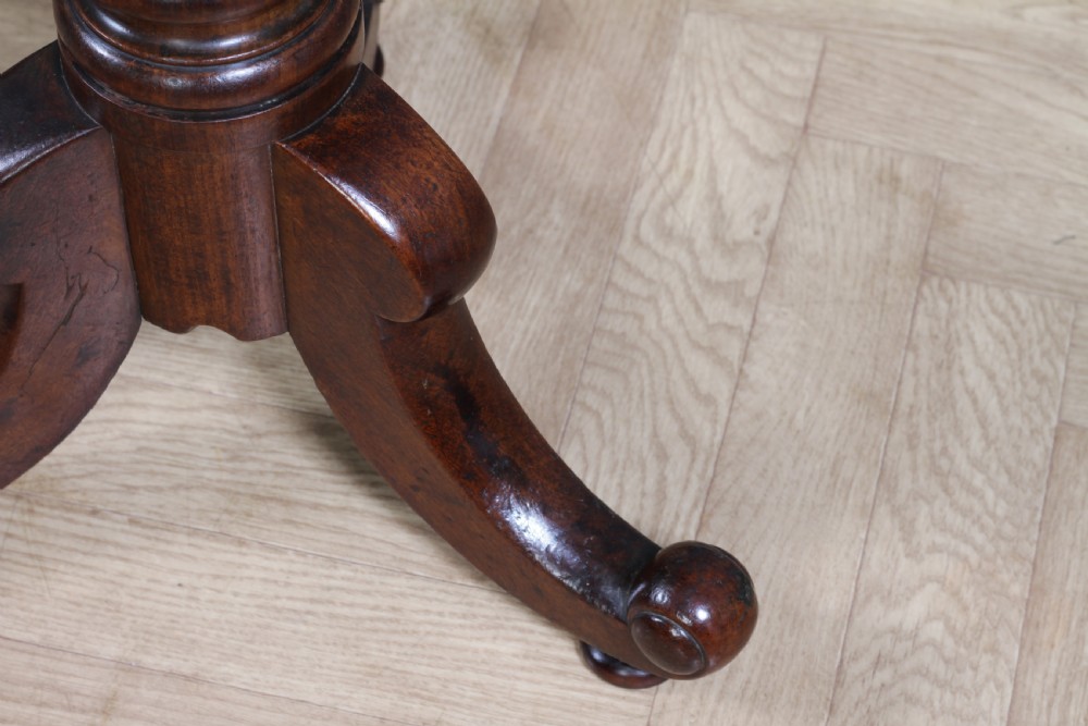 Antique Early Victorian Mahogany & Leather Revolving Piano Dressing Table Stool C1840 View XI