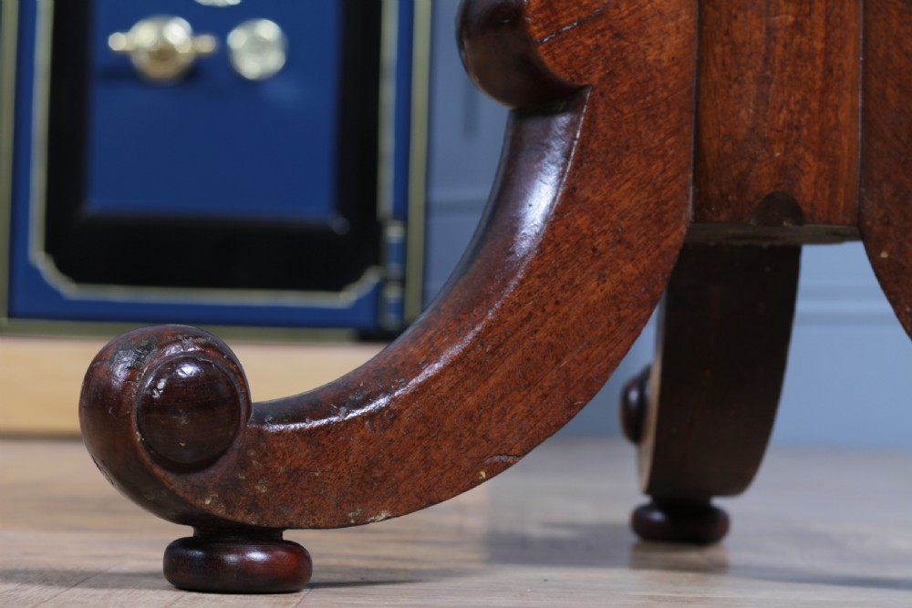 Antique Early Victorian Mahogany & Leather Revolving Piano Dressing Table Stool C1840 View XIII