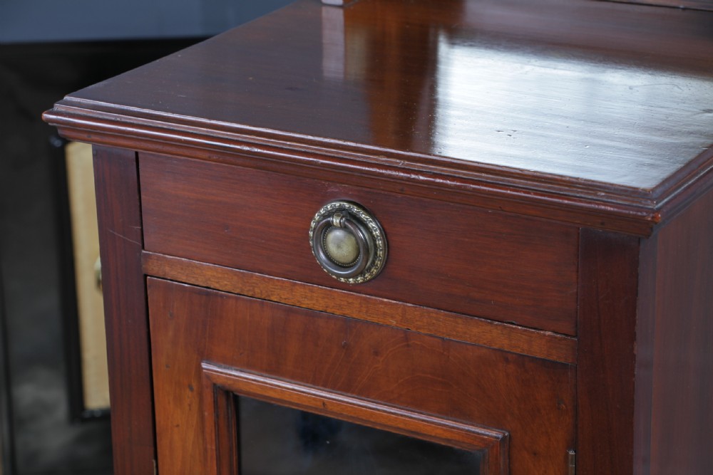 Antique Art Nouveau Mahogany Glazed Display Cabinet Bedside Cupboard Music 1900 View IV