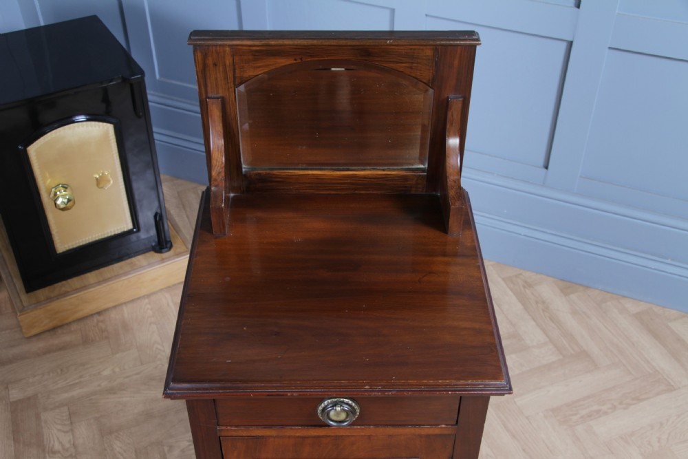 Antique Art Nouveau Mahogany Glazed Display Cabinet Bedside Cupboard Music 1900 View XIV