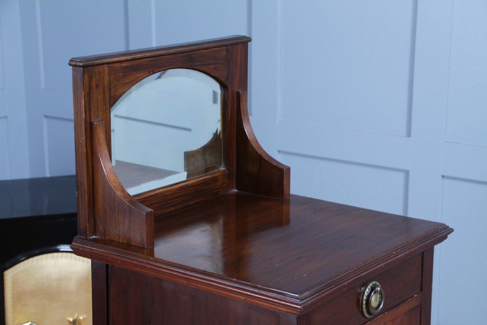 Antique Art Nouveau Mahogany Glazed Display Cabinet Bedside Cupboard Music 1900 View XV